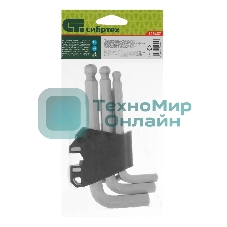 Набор ключей имбусовых Сибртех HEX, 2-12 мм, CrV, 9 шт., с шаром