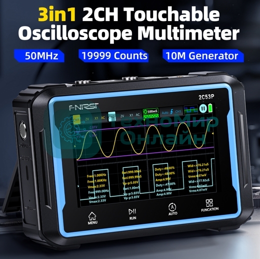 Планшетный осциллограф 3 в 1 FNIRSI 2C53P