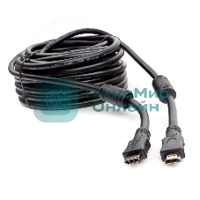 Кабель HDMI Cablexpert CCF2-HDMI4-15M, 19M/19M, v2.0, медь, позол.разъемы, экран, 2 фер.кольца, 15м, черный, пакет
