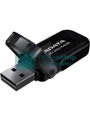 Флешка USB ADATA UV240 (AUV240-64G-RBK), 64Gb, USB 2.0, R/W 15/5, черный