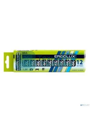Батарея Ergolux Alkaline LR03 BP-12 AAA 1250mAh (12шт) коробка