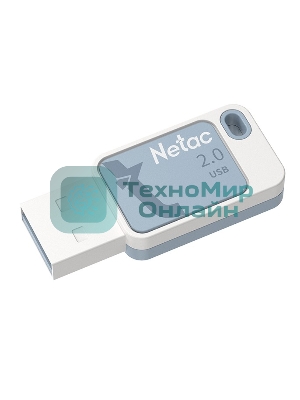 Флешка USB Netac UA31 (NT03UA31N-008G-20BL), 8Gb, USB 2.0, R/W 110/45, синий/белый