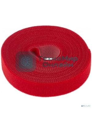 Лента-липучка многоразовая Rexant 5 м х 20 мм, красная (1 шт.)