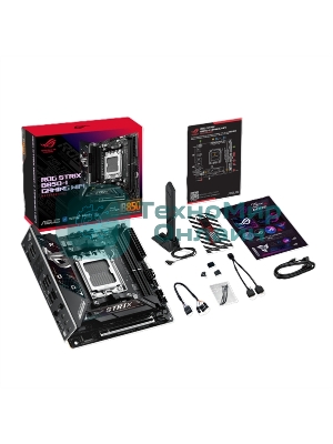 Материнская плата ASUS ROG STRIX B850-I GAMING WIFI, AM5, AMD B850, 2xDDR5, 2xM.2, 2xSATA, PCIe 4.0 x16, 1xHDMI, 1xUSB Type-C, 1x2.5Gb LAN, Wi-Fi 7, Bluetooth 5.4, 5xUSB-A 10Gbps, 1xUSB-C 20Gbps, 2xUSB-A 2.0, 3x3.5 мм, S/PDIF, 7.1, Mini-ITX