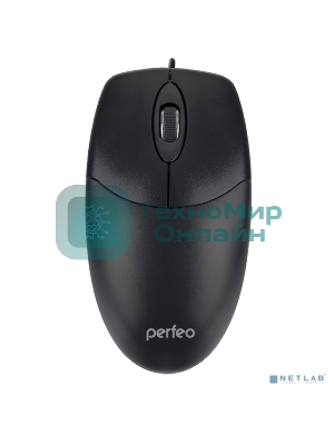 Мышь проводная Perfeo DEBUT черный, 1000 dpi, USB, кнопки - 3