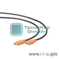 Кабель Cablexpert HDMI CC-HDMI4L-6, 19M/19M, v2.0, серия Light, позол.разъемы, экран, 1.8м, черный, пакет