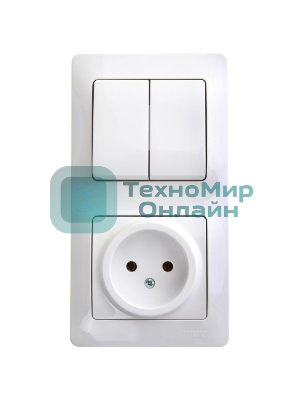 Блок комбинированный GLOSSA розетка + выкл. 2-кл. бел. SchE