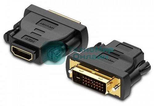 Адаптер-переходник Vention DVI 24+1 M/HDMI 19F Двунаправленный