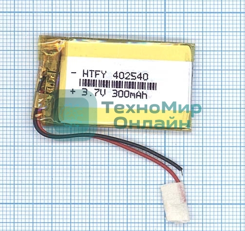 Аккумулятор Li-Pol (батарея) 4x25x40мм 2pin 3.7V/300mAh