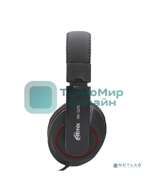 Проводные наушники Ritmix RH-525 черный, накладные, Jack 3.5 мм, складная конструкция