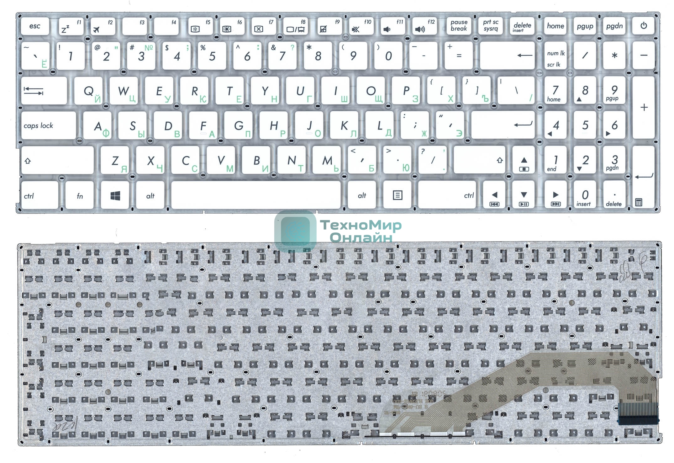 Клавиатура для ноутбука Asus X540 X540L X540LA X540CA X540SA белый