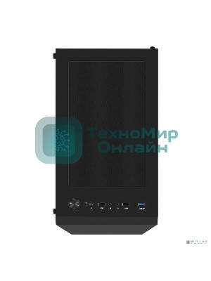 Компьютерный корпус Miditower ExeGate EVO-8227 (ATX, без БП, 2хUSB+1хUSB 3.0+HD Audio, черный, 3 вент. с RGb подсветкой, боковая панель - закаленное стекло)