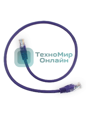 Патч-корд UTP Cablexpert cat.5e, 0.5м, литой, многожильный, фиолетовый