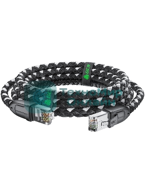 Патч-корд GCR PROF прямой 3.0m, UTP медь cat.6, STRONG черно-белый нейлон, ethernet high speed 10 Гбит/с, T568B, GCR-52778