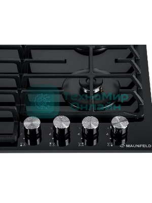 Газовая варочная панель Maunfeld EGHG.64.6CB/G, 4 конфорки, закаленное стекло, черный