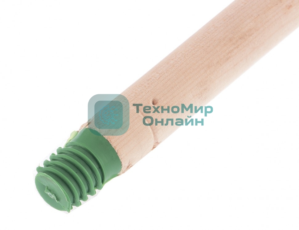 Черенок деревянный, 25х1200 мм, высший сорт, пластиковая резьба (подходит для метел, щеток) Россия