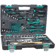 Набор инструментов Stels 141041/2'' 1/4'' CrV пластиковый кейс  76 предм.
