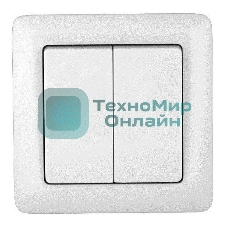 Выключатель WESSEN VS56-234-BХИТ белый 2-клавишный 6А скрытый монтаж