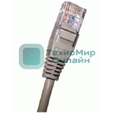 Патч-корд 2-х парный TWT UTP cat.5e, с заливными колпачками, 1.0 м, серый