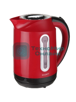 Чайник Energy E-210 1.7 л пластик,красный, 1850-2200 Вт, (153084)