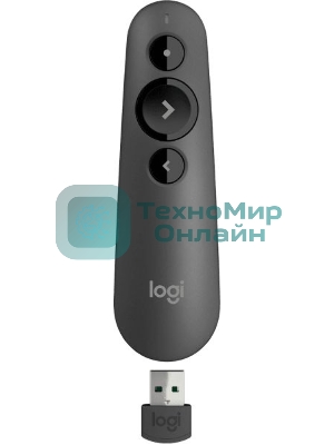Презентер Logitech R500s Graphite черный, Bluetooth + 2.4 GHz, USB-ресивер, 3 программируемых кнопки, лазерная указка