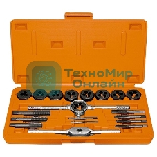 Набор метчиков и плашек Sparta М3 - М12, плашко-метчикодержатель, 20 предметов, в пласт. боксе