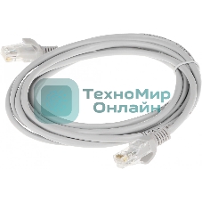 Патч-корд Premier 5-970 3.0 1Гбит/с UTP 4 пары cat5E CCA molded 3м серый RJ-45 (m)-RJ-45 (m)