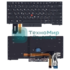 Клавиатура для ноутбука Lenovo ThinkPad E480 E485 черная с подсветкой