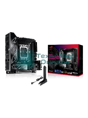 Материнская плата ASUS ROG STRIX Z890-I GAMING WIFI, LGA 1851, Intel Z890, 2xDDR5, 2xSATA, 2xM.2, 1xPCIe 5.0 x16, 1xHDMI, 2xUSB-C Thunderbolt 4, 1xUSB-C 20Gbps, 3xUSB-A 10Gbps, 1xUSB-A 5Gbps, 2xUSB-A 2.0, 1x 2.5Gb LAN, Mini-ITX