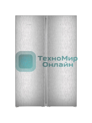 Холодильник Liebherr Комбинация XRFsf 5245-22 001(SFNsfd 5247-22 001 + SRBsfc 5220-22 001) серебристый двухкамерный 377/262л морозилка сбоку, Side by Side