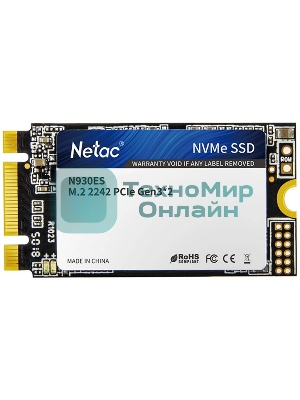 Накопитель SSD Netac N930ES, 128Gb, PCIe 3.0 x2, M.2 2242, NVMe, R/W 1650/1500
