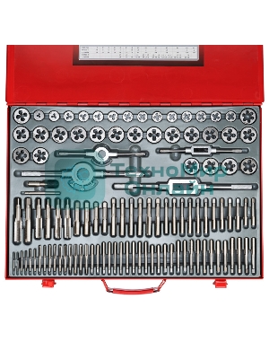 Набор метчиков и плашек Matrix М2-М18, 110 шт. метал. кейс