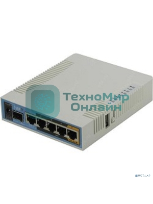 Сетевое оборудование MikroTik RB962UiGS-5HacT2HnT Роутер 2.4+5ГГц, 802.11a/b/g/n/ac, 5x Ethernet 1G, 1x SFP