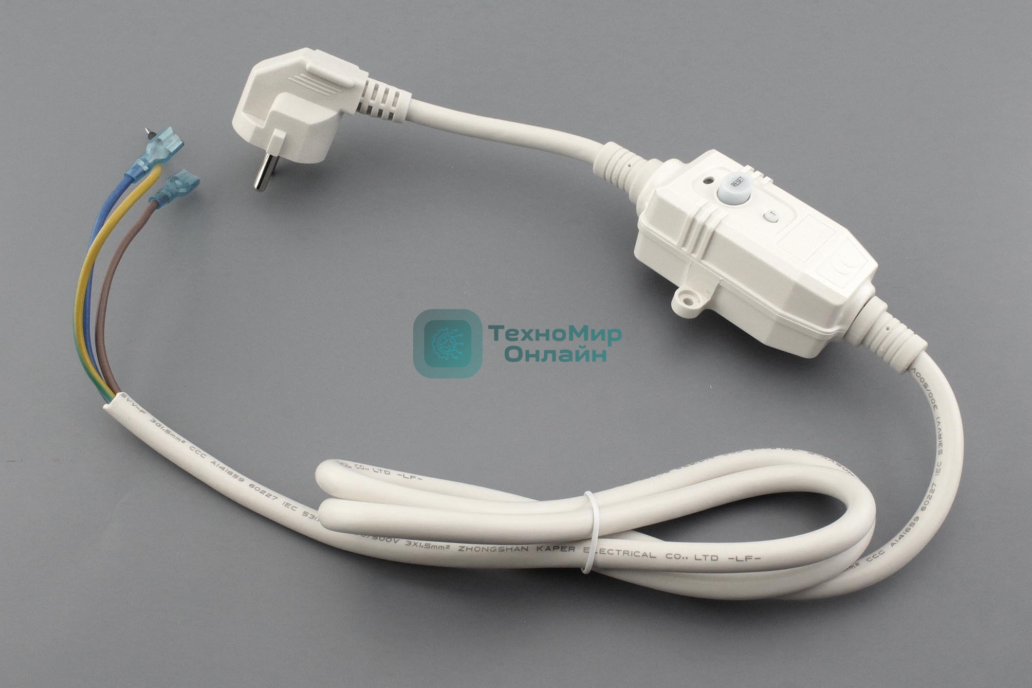 Кабель с УЗО для водонагревателей 16 A, 1,5 м 66598