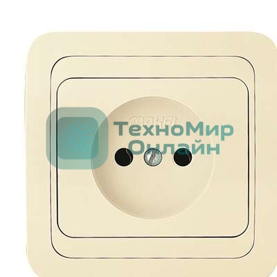 Розетка 1-м Makel СП Mimoza 16А IP20 без заземл. крем/крем
