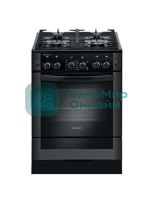 Плита газовая Gefest ПГ 6500-02 0044 черный, конфорок 4 шт, духовка 52 л, 60 см x 85 см x 60 см