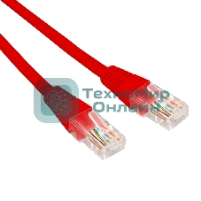 Патч-корд U/UTP Rexant cat.5e, RJ45-RJ45, 26AWG, ZH нг(А)-HF, красный, 2м