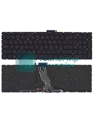 Клавиатура для ноутбука HP Omen 17-W000 черная с красной подсветкой