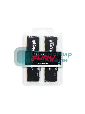 Оперативная память Kingston Fury Beast, DDR5, 16Gb (2x8GB), 5600MHz, CL40, DIMM, с радиаторами, RGB, черный