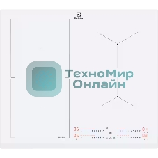 Индукционная варочная панель Electrolux CIS62450FW на 4 конфорки, сенсорный слайдер DirectAccess, SenseCookBoil,Stop&Go, PowerBoost и Bridge, мощность: 7.8-11.7 кВт, независимая установка, размеры (ШхГ): 59x52 см,белый