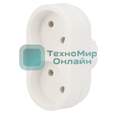 Двойник электрический Rexant 6А без заземления, белый