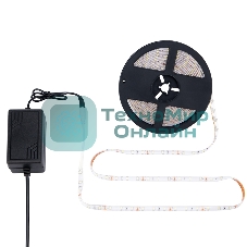 Комплект светодиодной ленты 5 м с блоком питания IP65, холодное белое свечение 6500 К LAMPER