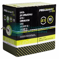 Кабель витая пара PROconnect LIGHT FTP 4PR 26AWG, CCA, CAT5, бухта 305 м