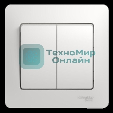Выключатель 2-кл. СП Glossa 10А IP20 10AX в сборе белый SchE GSL000152
