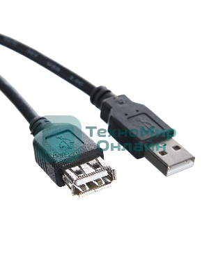 Кабель-удлинитель TELECOM USB2.0 Am-->Af 1,5 м черный TUS6990-1.5M