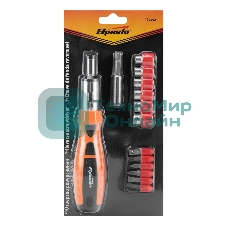 Отвертка реверсивная, биты, головки торцевые, 14шт., Sparta