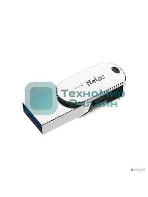 Флешка USB Netac U785 (NT03U785C-032G-30PN), 32Gb, USB 3.0/TypeC, R/W 110/45, серебристый