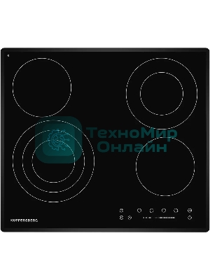 Встраиваемая электрическая панель Kuppersberg ECS 632 F 60 см, электрическая, 4 конфорки, черный