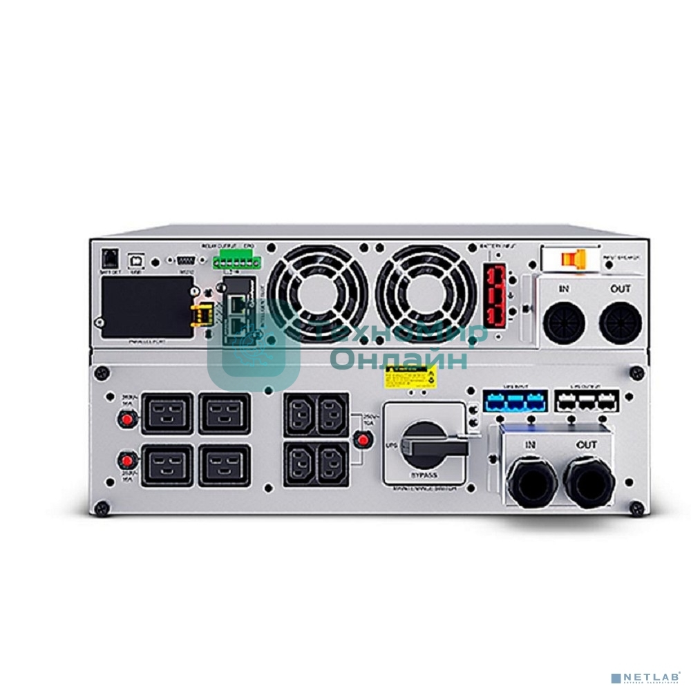 Источник бесперебойного питания UPS Сайбер Электро ЭКСПЕРТ-II-6000Р Онлайн, Стойка/Напольный 6000ВА/6000Вт. USB/RS-232/SNMP Slot/EPO/Relay/ByPass (4 IEC С13);(4) C19; Клеммная колодка (1) (12В/7А·ч. х 16) 4U