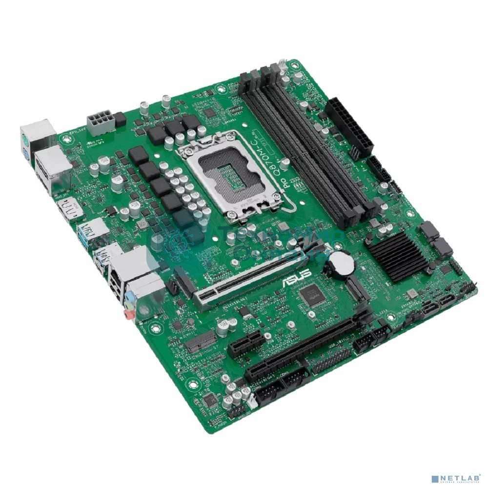 Материнская плата ASUS Pro Q870M-C-CSM, LGA1851, Intel Q870, 4xDDR5, 4xSATA, 2xM.2, 1xPCIe 5.0 x16, 1xPCIe 4.0 x4, 1xPCIe 4.0 x1, 2xDP, 1xHDMI, 1xPS/2, 1x1Gb LAN, 3xUSB-A 10Gbps, 1xUSB-A 5Gbps, 2xUSB-A 2.0, 3x3.5 мм, 7.1, mATX